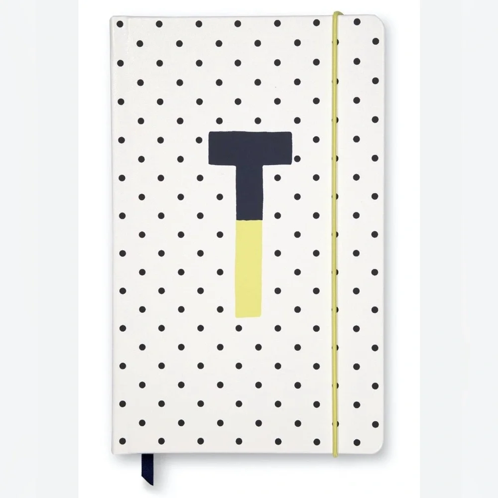 Kate Spade Take Note Large Leatherette Initial “T (Yellow)” Notebook